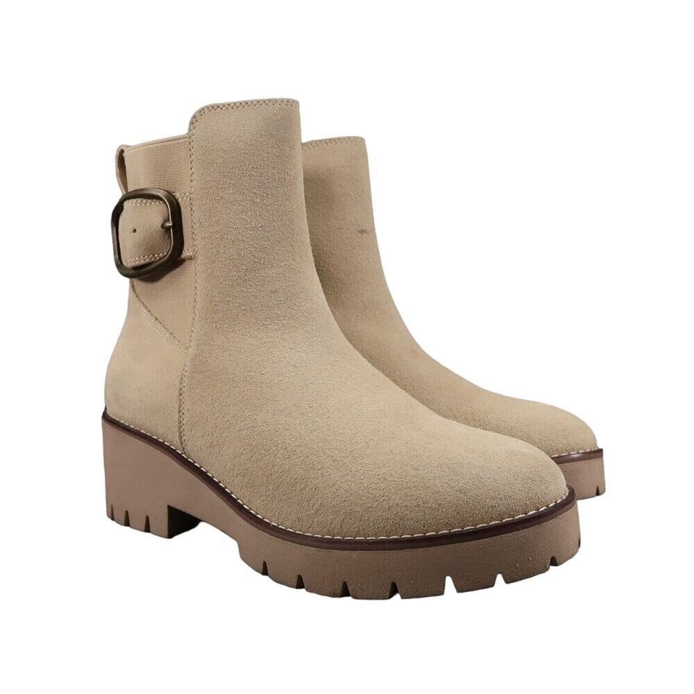 Blondo Shoes Womens 8.5 Boot Fashion Block Heel Platform Suede Waterproof Dahlia